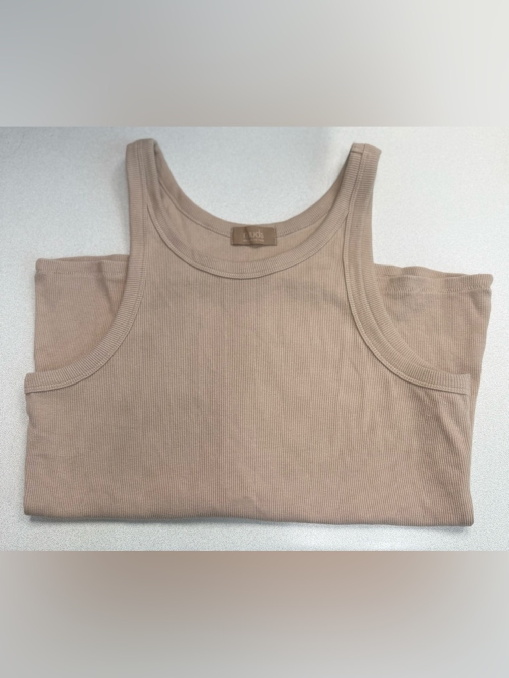 Nuuds Essentials Rib Tank Top Women’s M Sand NWOT